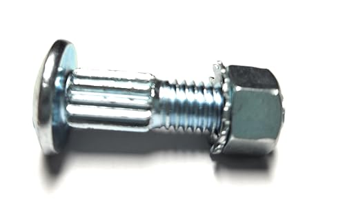 Quantity 100 of 1/4" Diameter -20 x 2 Inches Long Carriage Bolt & Nut Kit Knureld Ribbed Shaft & Integrated Star Locking Nut for Wood Hinge Repair Door Fence Grade 5
