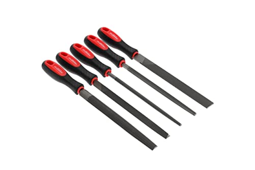 Gedore red triangular file., R93000005 | Special steel, incl. plastic bag, 2-component handle, red/black File set Single 5-piece