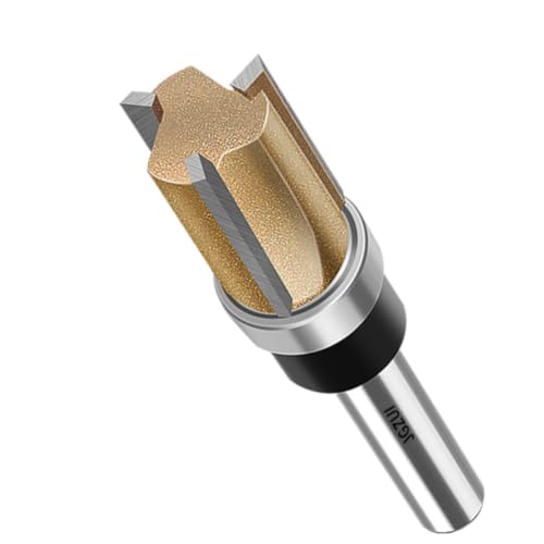 3-Flute Bottom Bearing Flush Trim Bit Set 1/4" 4PC 15/32"-1-1/2" Inches
