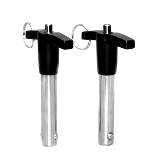Stainless Steel T - Handle Quick Release Ball Locking Pin with with Lanyard Cable, 1/2" Pin Diameter and 2-1/4" Usage Length (1PC) 1PC