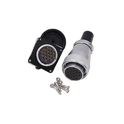 WEIPU WS28 Aviation Wire Panel Power Cable Chassis Metal Connector Male Female Plug Socket Outdoor Car Electrical Industrial Signal Connector (TQ+Z 1 Female Plug & 1 Male Socket, 17pin)…
