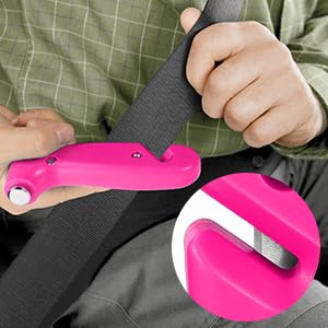 Window Breaker, 3-in-1 Emergency Escape Tool with Car Window Breaker and Seatbelt Cutter, Car Safety Hammer Car Essentials Tool for Women Pink