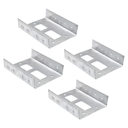 Chain Link Universal Wooden Fence to Post Adapter | Adapter Brackets | Wood Fence Steel Post Bracket (Pack of 4)
