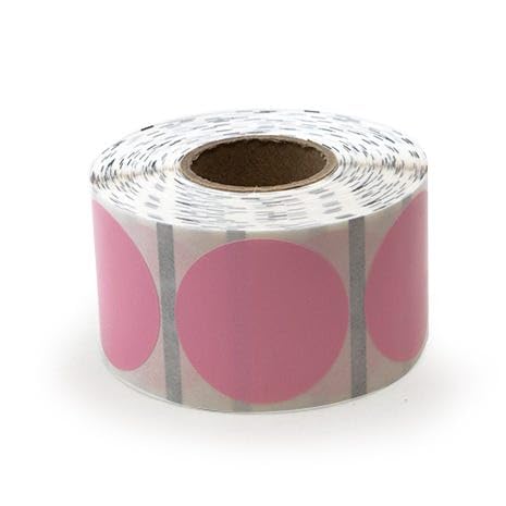 Pink 1.25" Circle Direct Thermal Labels