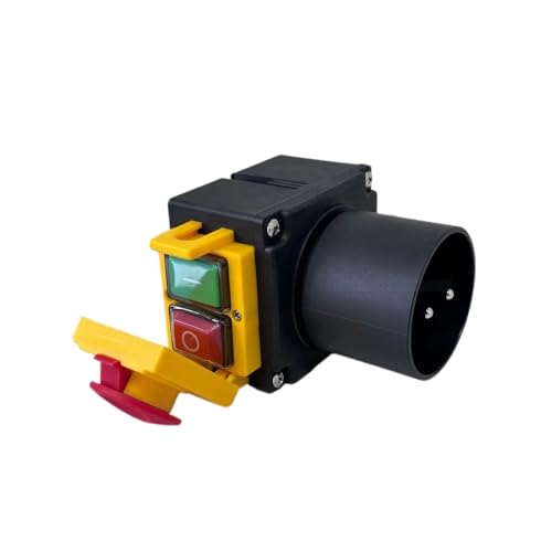 Trade-Shop Switch/Plug Combination/Motor Starter/On/Off Switch with Phase Inverter DZ08-1 230 V for Single-Phase Machines/Includes Emergency Stop Flap