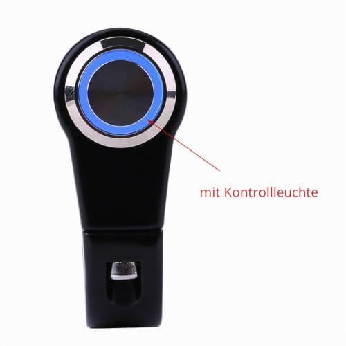 Motorcycle Handlebar Switch, 22 mm Aluminum Handlebar Horn Power Start Switch ON/OFF Waterproof Push Button Switch Handlebar Mount Blue Ray 10-12V 10-16A CNC(B) B