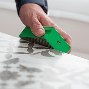 GLASS POLISH PRO Diamond Hand Pad Bundle – Set of Grit 120 and Grit 60 Foam Sanding Blocks for Glass, Tiles, Ceramics, Concrete, Granite, Marble, and More