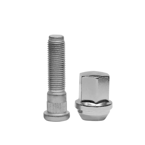 10PCS M14x1.5 Chrome Wheel Lug Stud Nut Set Compatible with 2011-23 Jeep Grand Cherokee Wrangler Gladiator Ford Mustang Ram 1500 2500 3500 Dodge Durango Challenger Charger 10PCS