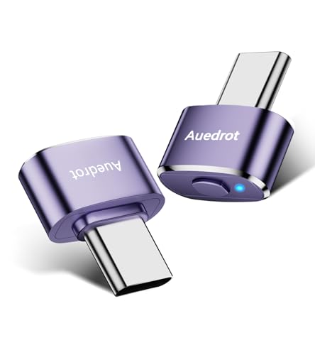 AUEDROT Mouse Jiggler USB-C Non-Detectable Mover with Switch Button, Metal Mouse Mover Automatic Mouse Jiggler with 2 Jiggler Modes, Driver-Free, Plug & Play, Keeps Computer/Laptop Wake, Purple 1