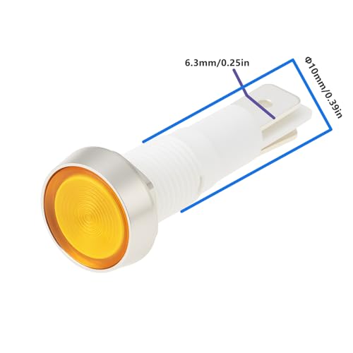 Pack of 2 Amber Yellow Neon Indicator Light 230V 10mm Compatible with Falcon Oven