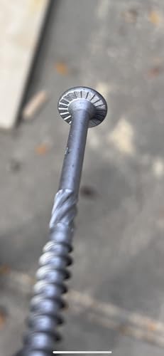 50 pc #5/16 inch by 6 inch Silver Structural Wood Screws, Heavy Duty Construction Screws, Alternative to lag Screws, Exterior Grade, 2" T30 bits Included, #5/16" x 6" #5/16 x 6" 50