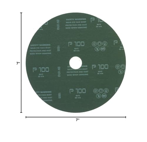 Mercer Industries 304100-7" x 7/8" Aluminum Oxide Resin Fiber Discs, 100 Grit (25 pack) 7" x 7/8" 25 pack
