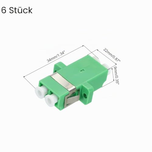 QUARKZMAN Pack of 6 Fibre Optic Adapter LC/APC Coupling Single Mode Duplex Adapter LC-LC/APC for Network Internet Connection