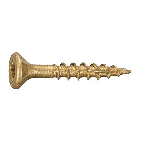 Tan XL1500 Coated Exterior Star Drive Multi-Purpose Deck Screws, 5lb, Approx. 894 Pieces - #9 x 1-1/4" Screws with Protective Coating, Decking Screws for Construction, Repair #9 x 1-1/4" 5lb 5 LB