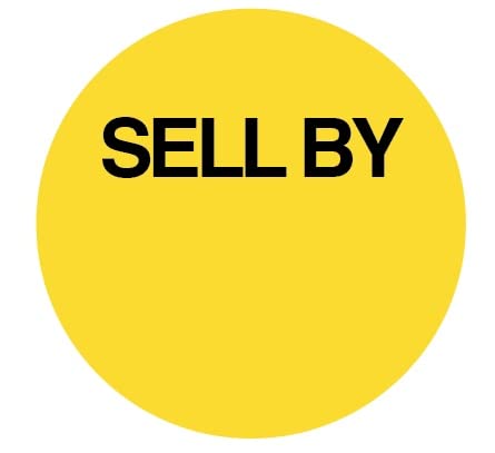 ChromaLabel 1 Inch Permanent Round, Color Code Food Dot Labels, Made On, Sell by: 1,000/PACK, Yellow, Sell by