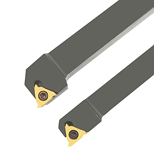 3/8" 1/2" Boring Bar SER1010H11+SER1212H11 Lathe Internal Threading Turning Tool Holder with 10pcs 11ER A60 Internal Threading Carbide Turning Inserts……