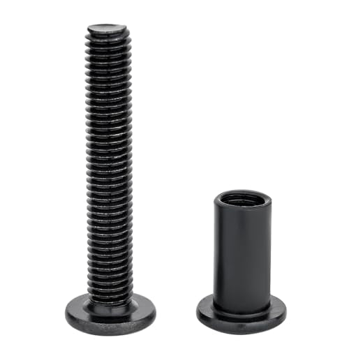 100 Pcs M8x50mm Black Furniture Bolts for Furniture,Mechanical Assembly 100