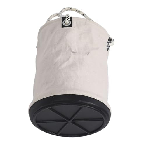 Pyhodi Canvas Bucket, 40x30 cm Heavy Duty 30KG Load Capacity Wide Opening Straight Wall Tool Bucket, Foldable Construction Tool Storage All Purpose Tool Bucket for Maintenance Work, White