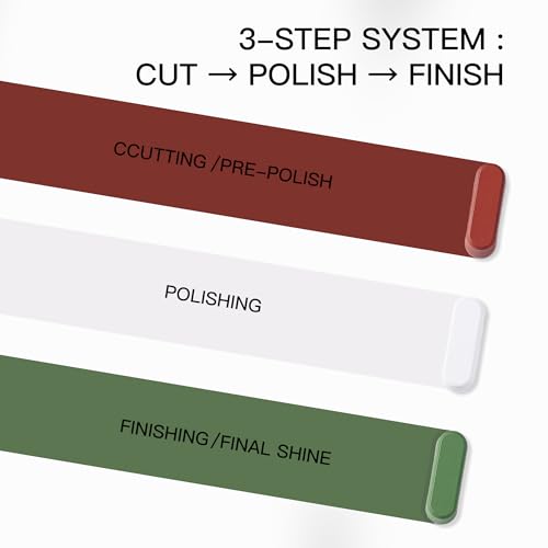 Metal Polishing & Diamond Paste Bundle, 3-Pack Mini Buffing Compound Bars + 6 Grit Diamond Polishing Compound Syringes, for Small Wheels, Leather Strops, Metal, Glass, Jewelry, Plastic, Acrylic
