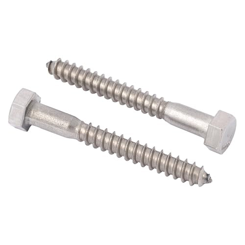 3/8 x 5 Stainless Lag Bolt (25-Pack) 18-8 Stainless Steel, Heavy Duty Hex Wood Lag Screw, ASME B18.2.1 Commercial/Industrial Grade by Makers Bolt 3/8 x 5 (25 pack)
