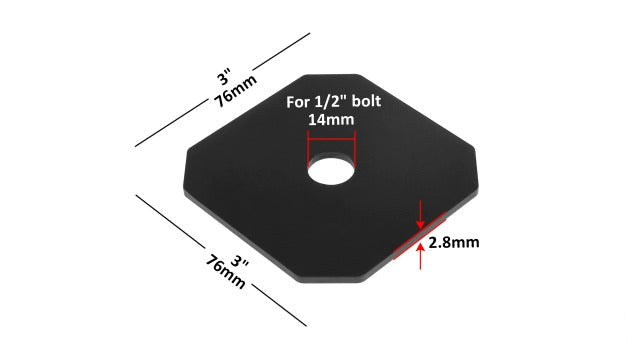 10 Pack Black Decorative Washer Plates,3" x 3"