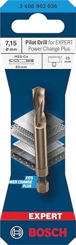 Bosch 1 x pilot drill for Expert Power Change Plus, HSS-Co, 7.15 x 65 mm (for steel sheets, stainless steel sheets, diameter 7.15 mm, professional accessories drill)