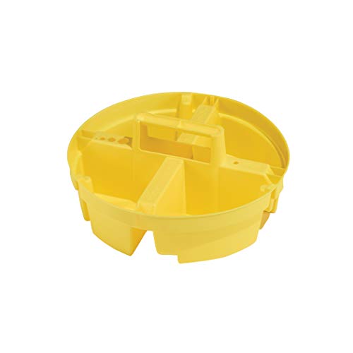 Bucket Boss The Bucketeer Bucket Tool Organizer in Brown, 10030 & Bucket Stacker Small Parts Organizer, Bucket Organization (15051) , Yellow
