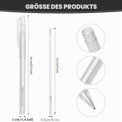 Pack of 2 Skin Markers, Surgical Skin Marker, Permanent Make Up Pen, Tattoo Piercing Positioning Pen, Eyebrow Pen, with 3 Refills, for Eyebrows, Lips, Body Art (White) White