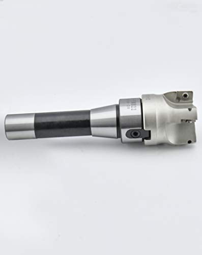 Earl Diamond Super Heavy Duty R8 FMB22 7/16 Straight Shank Arbor 400R Face End Mill Cutter with 4Pcs APMT1604 Carbide Inserts (Outer Diameter of Cutter Head 50)