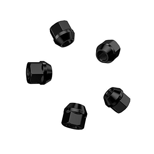 20pcs Open End Lug Nuts, 1/2x20 Threads, 0.81" Length, Cone Conical Taper Acorn Seat, 19mm 3/4" Hex Head, Compatible with Ford Lincoln Dodge Jeep and More - Black