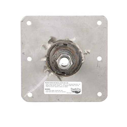 Attwood SP-67739-T Lock’N-Pin ¾-Inch Pin Base — 7x7-Inch Base, Threaded, Acetal Bushing, Pre-Drilled for Mounting One Size