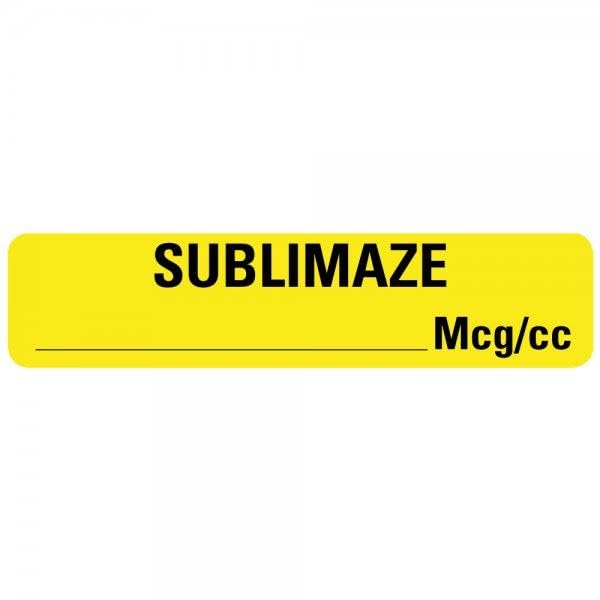 SUBLIMAZE MG/CC Labels 0.375" x 1.625"