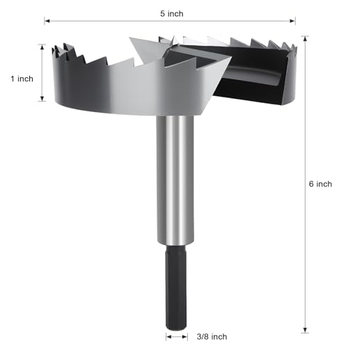 5" Forstner Bit Wood 5 Inch Dia. Drill Bit Woodworking 5"