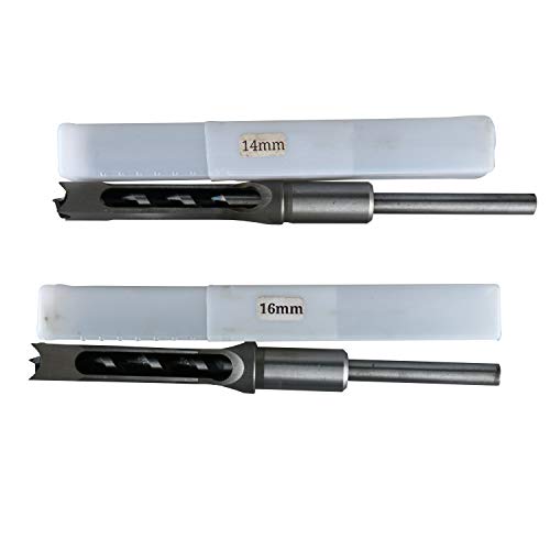 6pcs Square Hole Drill bits, Mortise Chisel Drill Bit Tools 5/8" 9/16" 1/2" 3/8" 5/16" 1/4" HSS Woodworking Hole Saw Mortising Chisel Mortiser Drill Bit Set Attachment for Mortise and Tenon Machine