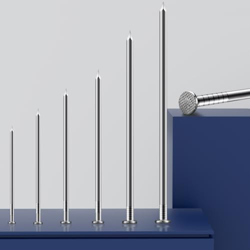 3-1/2 inch Hardware Nails, (125pcs) 2 lbs Stainless Steel Nails, Nails for Hanging Pictures, Long Nails, Wall Nails, Wood Nails 3-1/2 in-2LB Silver