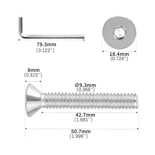 3/8-16x2 Flat Head Socket Cap Screws Bolts 30pcs HS/JXLS-03 3/8-16x2"