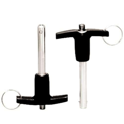 Stainless Steel T - Handle Quick Release Ball Locking Pin with with Lanyard Cable, 1/2" Pin Diameter and 2-1/4" Usage Length (1PC) 1PC
