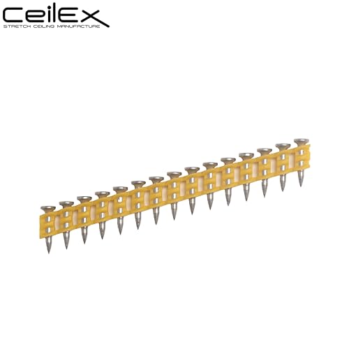 1005x Collated Concrete Nails 3/4 Inch (19mm) for DeWalt DCN890 Cordless Concrete Nailer, 15 Degree Plastic Collated, Full Round Head Hardened Steel Pins for Metal Track, Drywall & Concrete 3/4'' (19mm) 1005