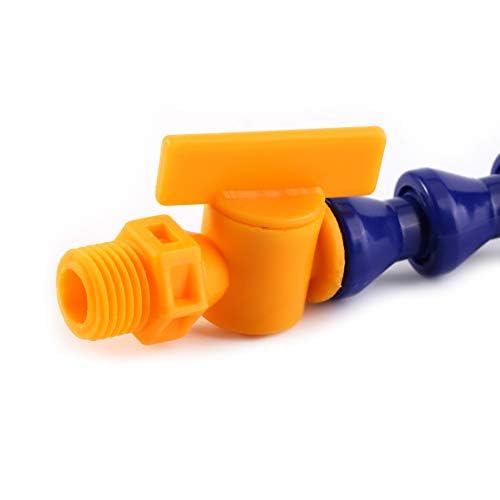 12pcs Plastic Flexible Water Oil Coolant Pipe with Valve 1/4PT Adjustable 6pcs Round and Flat Nozzle for Lathe, Milling, CNC Machine, Hydraulic Machinery