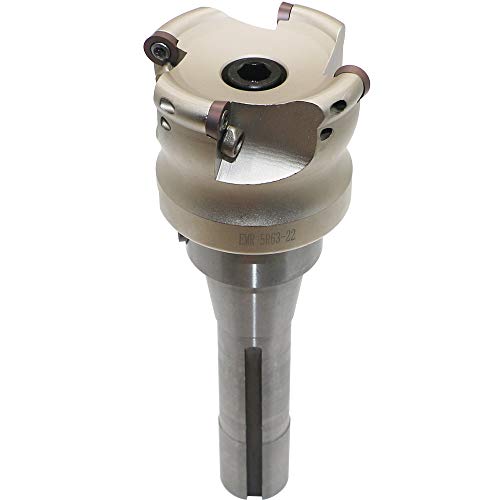 2.5 Inch Face Milling Cutter Holder EMR 5R 63MM CNC end Milling Cutter + R8-FMB22 Shank Face Shell Mill Arbor + 4pcs RPMW1003 Carbide Inserts + 8mm Hexagon Wrench + T15 Wrench CNC Machine Tools