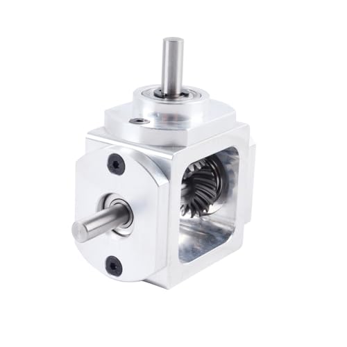 Qury Right Angle Transmission Gearbox,1:1 Forward Double Output Shaft,Aluminum Frame Simple Mechanical DIY Module with 6mm Shaft
