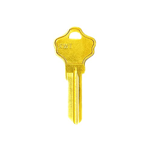 100PCS Brass Finish Key Blanks, KW10 (KWT) Uncut Blank Keys