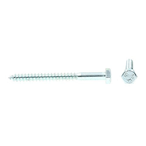 Prime-Line 9055135 Hex Lag Screws, 1/4 in. X 3 in., A307 Grade A Zinc Plated Steel (100 Pack) 1/4 in. -20