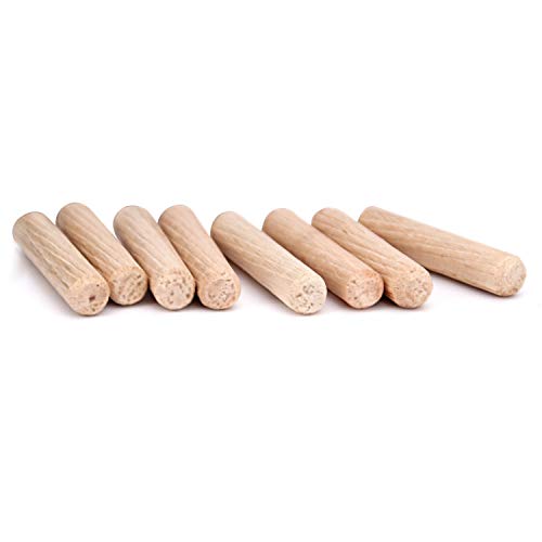 ZOENHOU 1000 PCS 5/16" x 1 1/2" Wooden Dowel Pins, Straight Dowel Rods Made of Hard Wood, Fluted Wood Dowel Plugs with Beveled Ends Tapered for Easy Insertion, Accessory Kit for Woodworking Furniture 5/16" x 1 1/2"