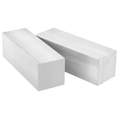 Aluminum Flat Bar 6061, 4 Pcs, 6 x 2 x 2 Inch, Solid Extruded Lathe Bar for Industrial, DIY Craft, Handiwork