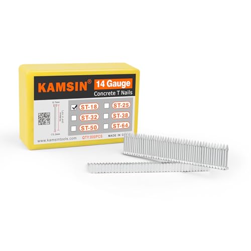 14 Gauge ST18 Concrete T Nails 800PCS/BOX, 3/4'' (18mm) with ST50 2"(50mm) 800PCS/BOX