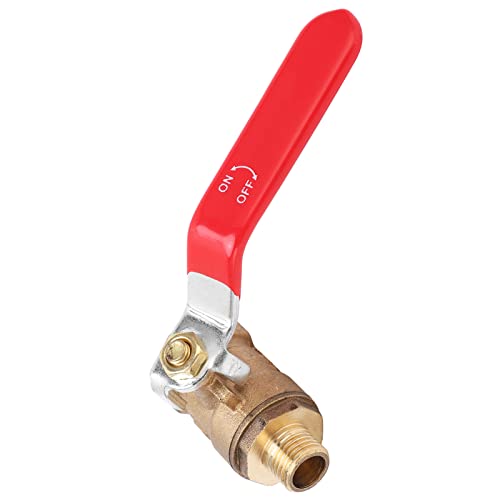 Air Compressor Ball Valve Cast Copper Pipe Fitting Air Compressor Accessory, 1/2in Female Thread 1/4in Male