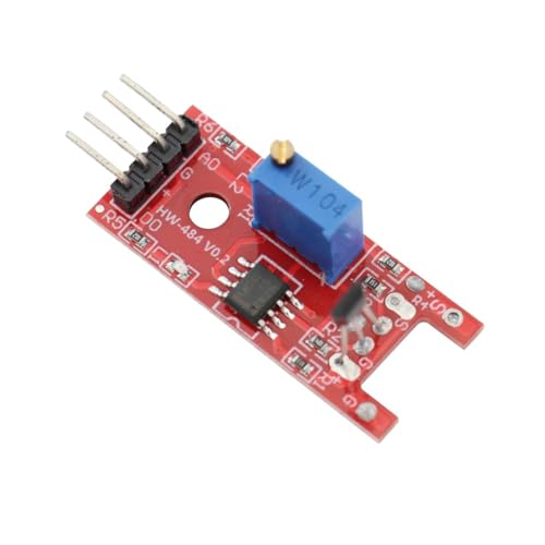 KY-024 Linear Magnetic Hall Sensor DC 5V LM393 Hall Effect Sensor with Magnetic Induction Probe Applicable for Motor Speed and Position Detection for Arduino (Pack of 3)