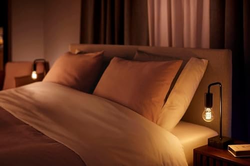 Philips Hue White E27 Filament Lamp (550 lm), Dimmable LED Lamp for Hue Lighting System with Warm White Light, Smart Light Control via Voice and App, Pack of 1 standard