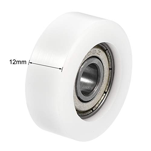 sourcing map 608ZZ Ball Bearing Guide Pulley Roller Round Wheel 8x32x12mm Double Metal Shielded (GCr15) Chrome Steel Bearings 4pcs